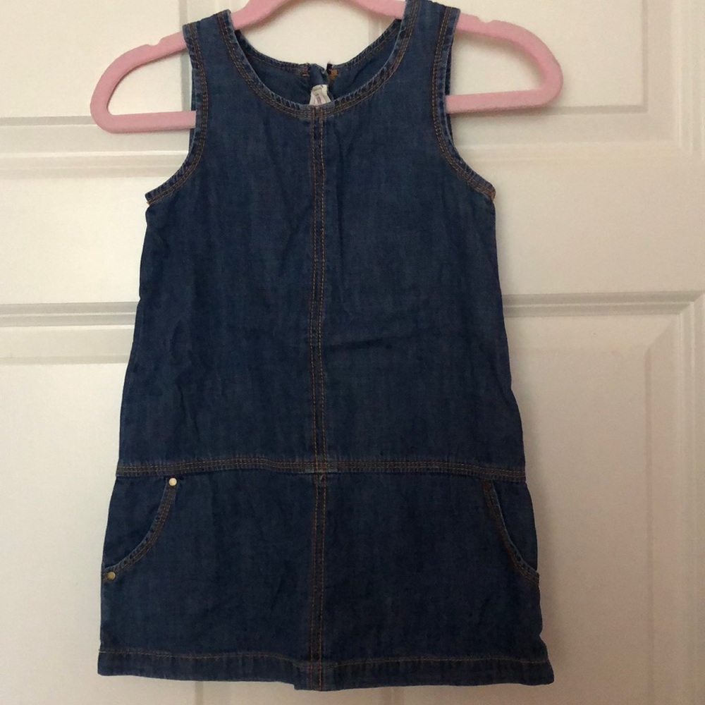 GAP denim tunic dress, sleeveless, front pockets, 3 years